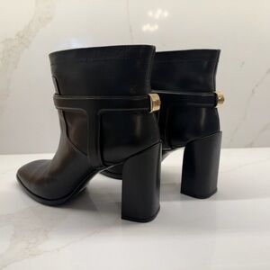 Dior Black Ankle Boots with Gold Accent